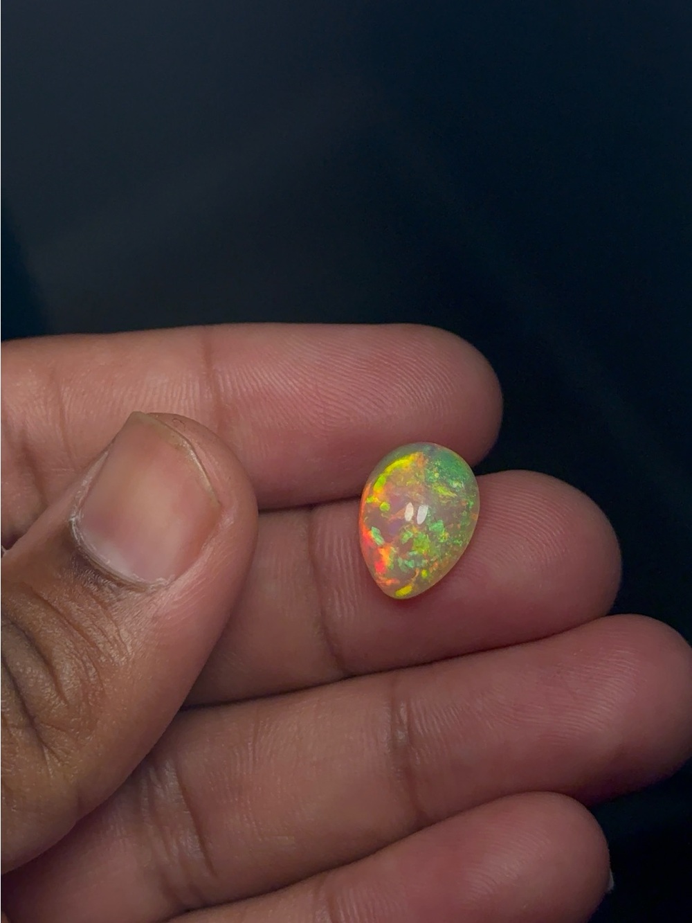4.8 Ct Natural Ethiopian Opal Oval Cabochon Multi Fire Loose Gemstone